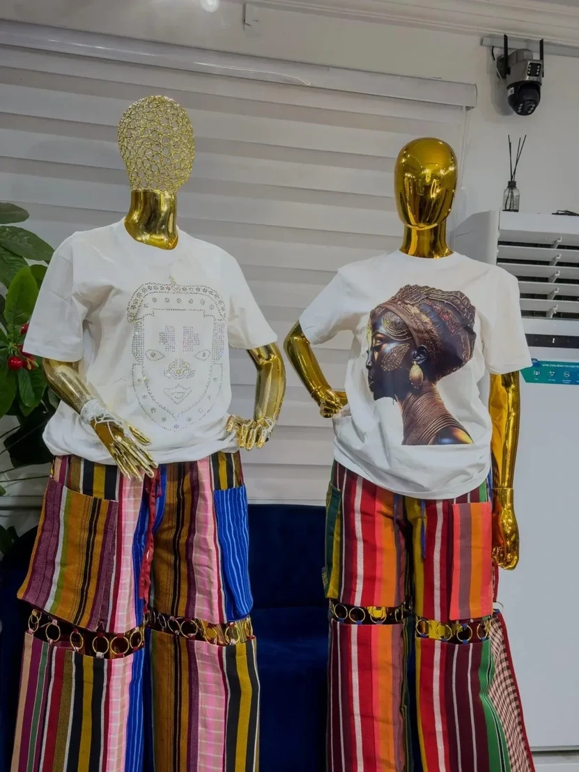 OGA Asooke Pants with Glitter Top