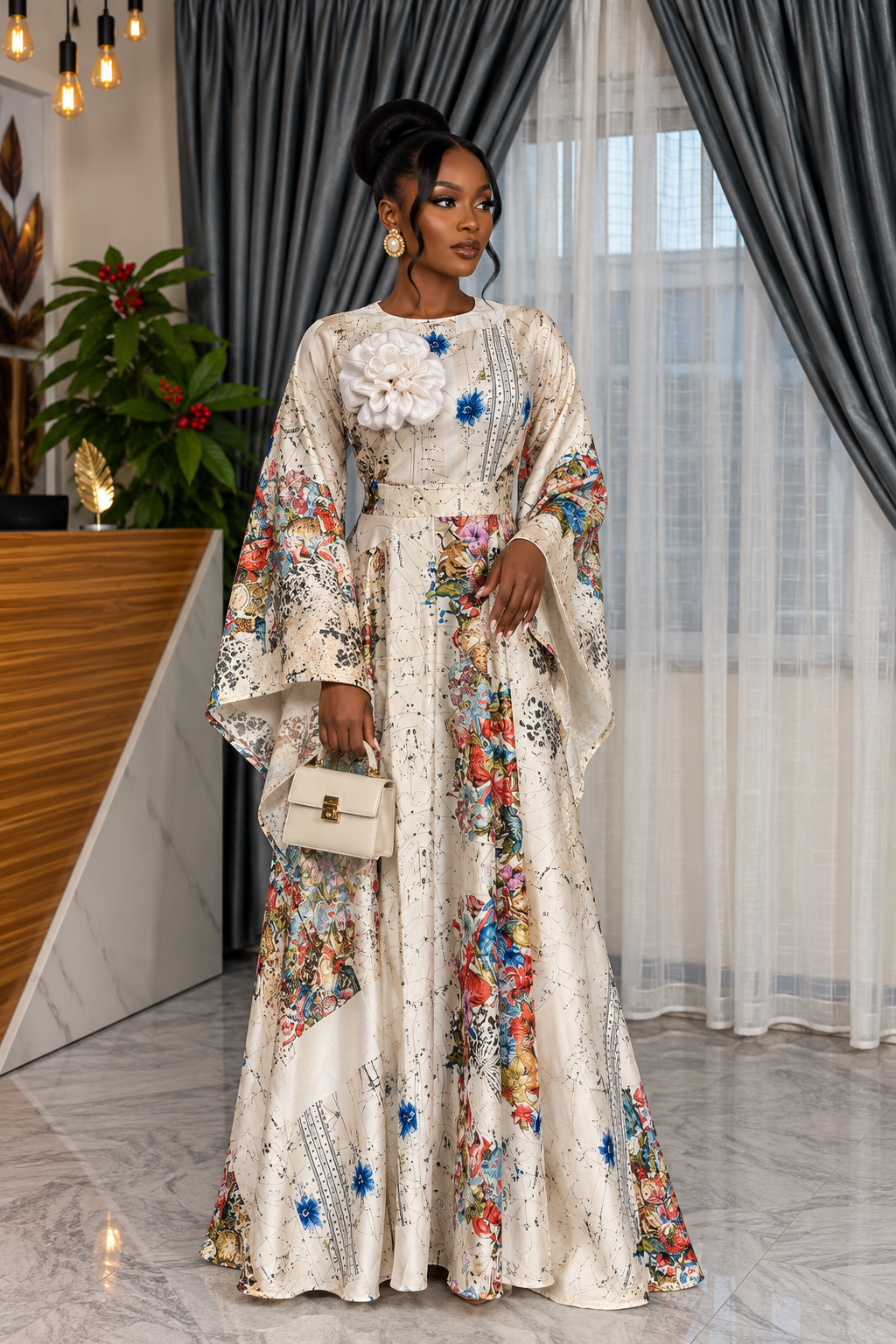 Satin Flower Gown