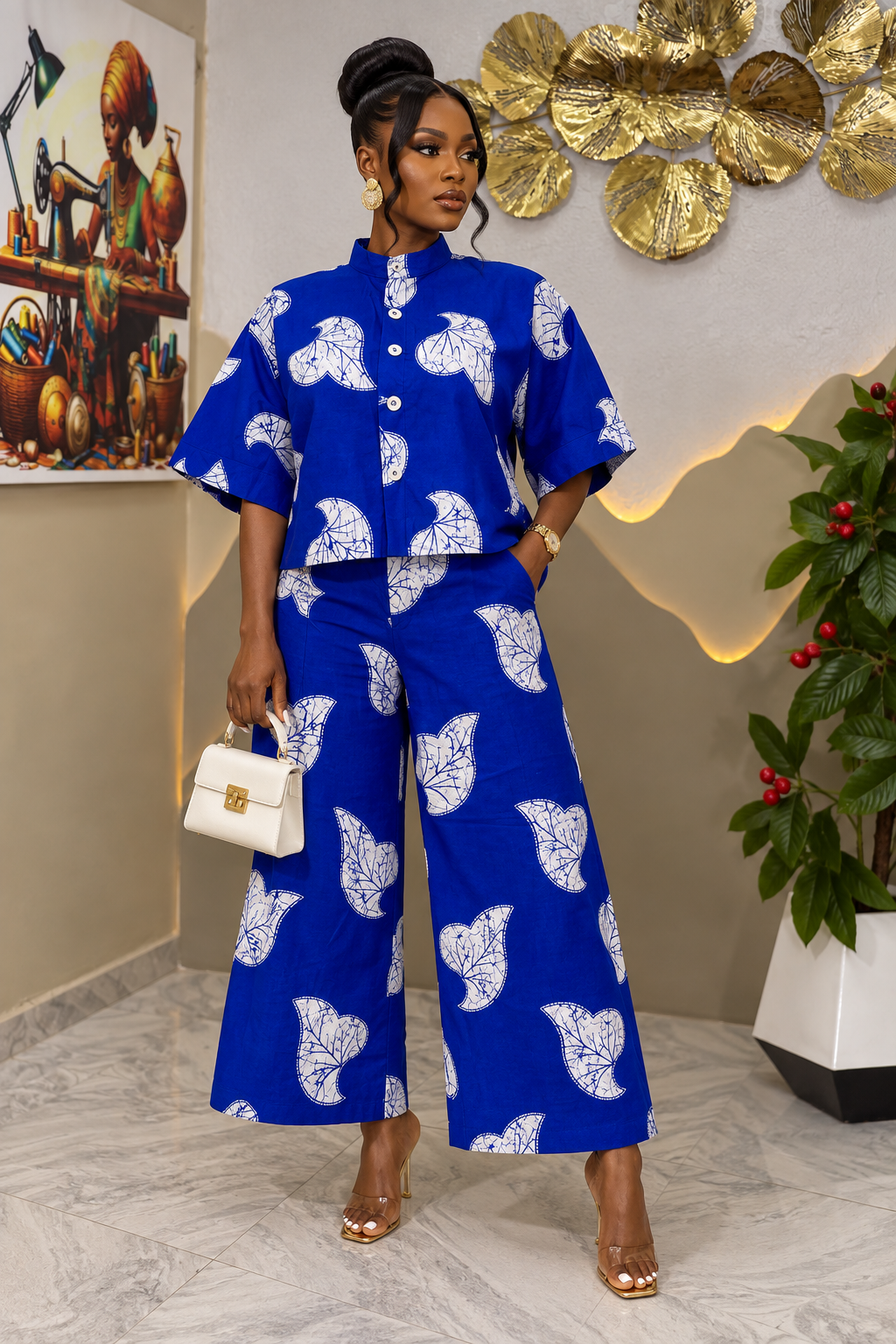 Elegant Wax Print Two-Piece Set