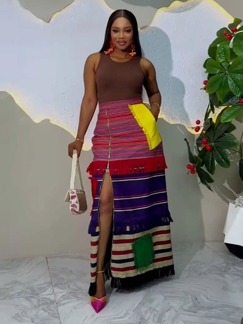 Vintage Aso-Oke A-Line Skirt